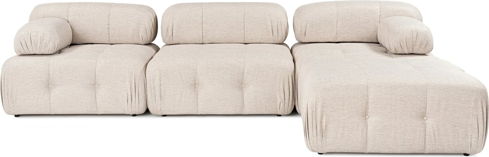 Këndare Atelier del Sofa Doblo 3 ulëse me pouffe, ngjyrë kafe e çelët