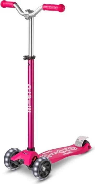 Skuter Micro Maxi Pro LED, për fëmijë, Rozë