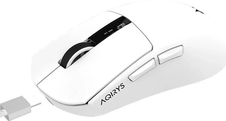 Maus Aqirys ZEPHYR, RGB, Wireless+Wired, i bardhë