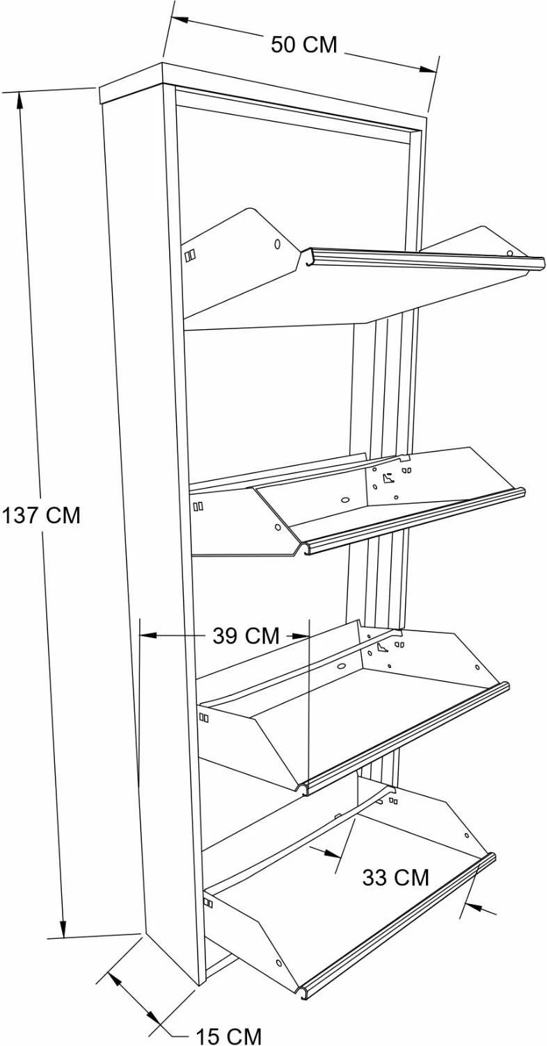 Dollap këpucësh Skye Decor, anthracite, 4 ndarje