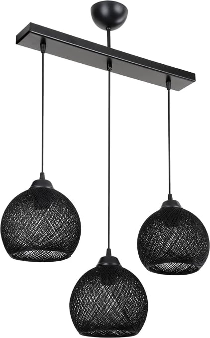 Llambë tavanore me tre drita PWL-0973 II E27 e zezë 50x18x85cm