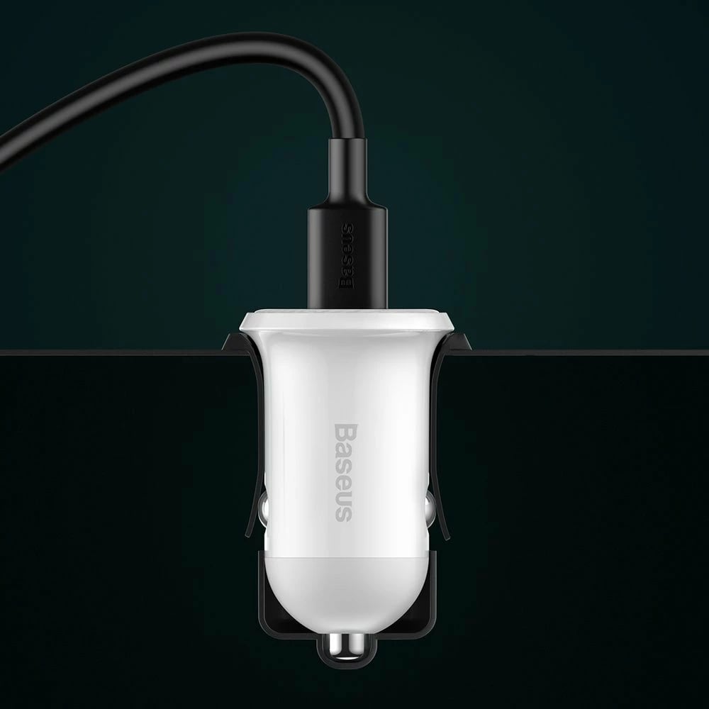 Karikues veture Baseus Grain Pro CCALLP-02, 2x USB-A, 4.8A, Bardhë