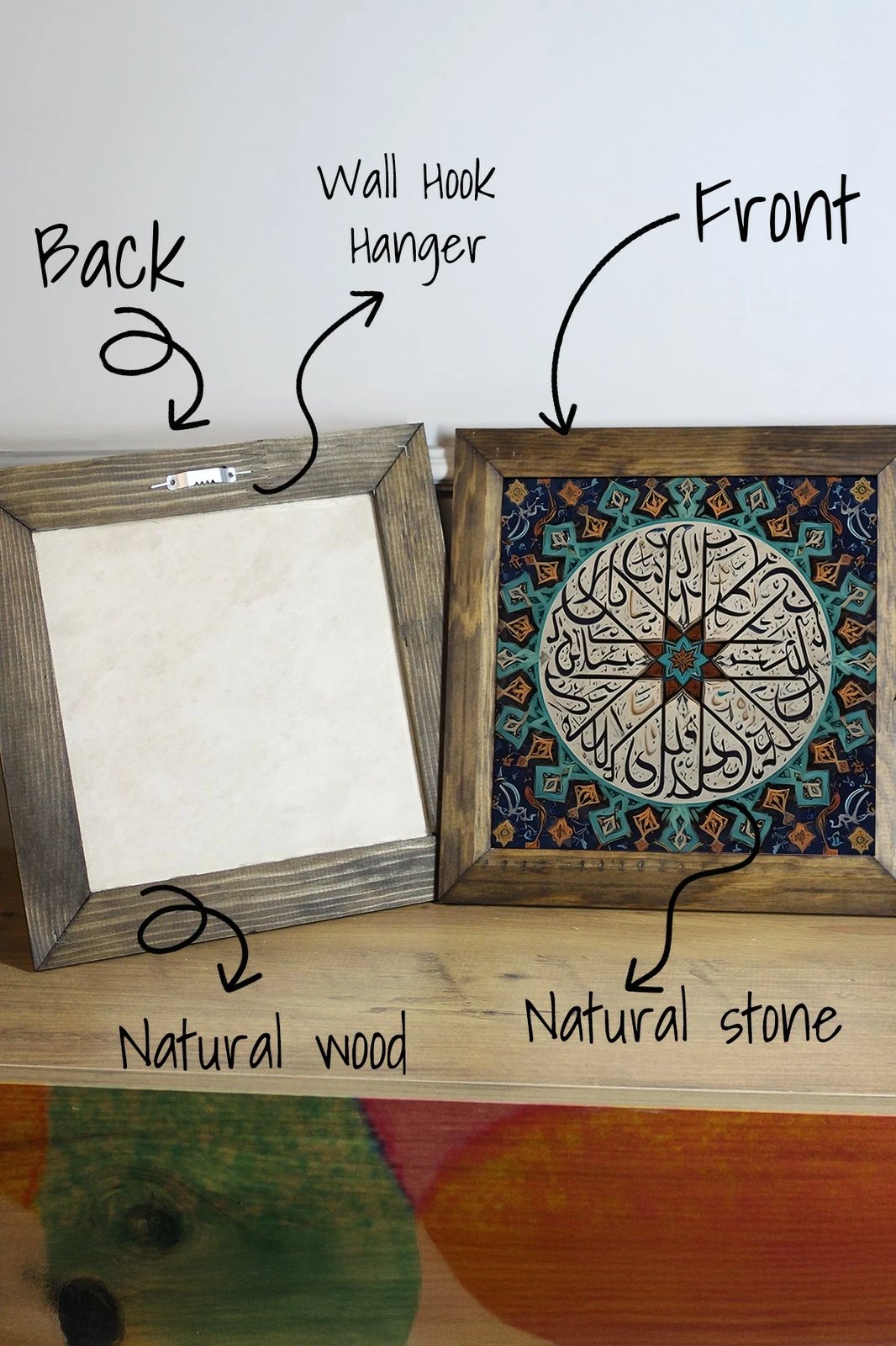 Pikturë dekorative me kornizë, Wallity, Ersytastablo39 - 16, shumëngjyrëshe, 15.5x15.5cm