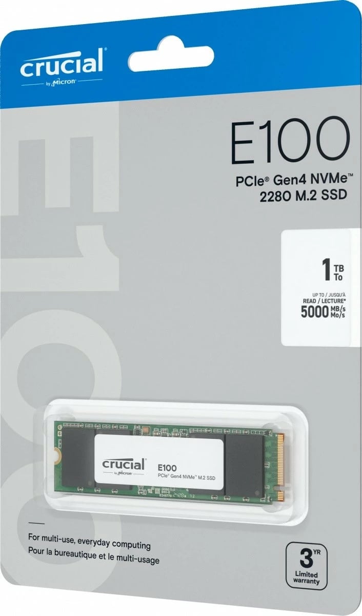 SSD Crucial E100 1TB M.2 NVMe 2280 PCIe 4.0
