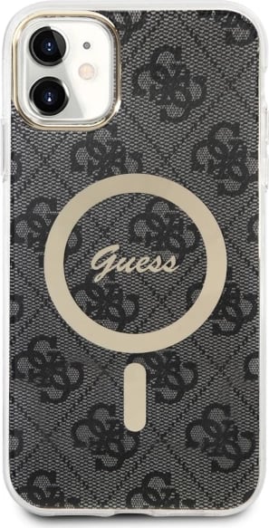 Mbështjellës Guess GUHMN61H4STK për iPhone 11 6.1", 4G MagSafe, i zi Mbështjellës Guess GUHMN61H4STK për iPhone 11 6.1", 4G MagSafe, i zi