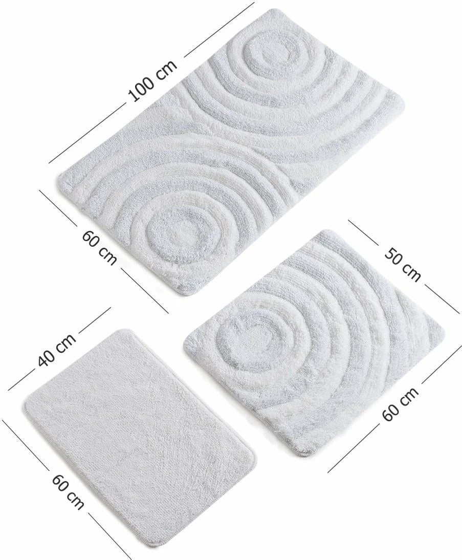 Set tapetash për banjo, 3 copë, Mijölnir, model vale, e bardhë