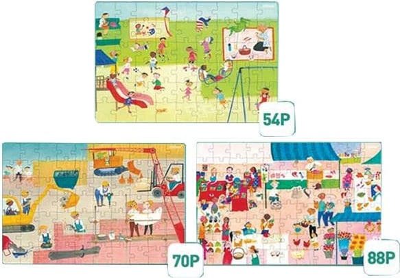 Puzzle Mideer Level Up 3 në 1, Artist, 54-88 pjesë