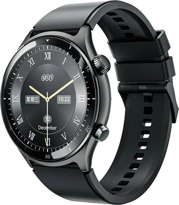Smartwatch QCY S7, 1.43" AMOLED, për iOS/Android, e zezë