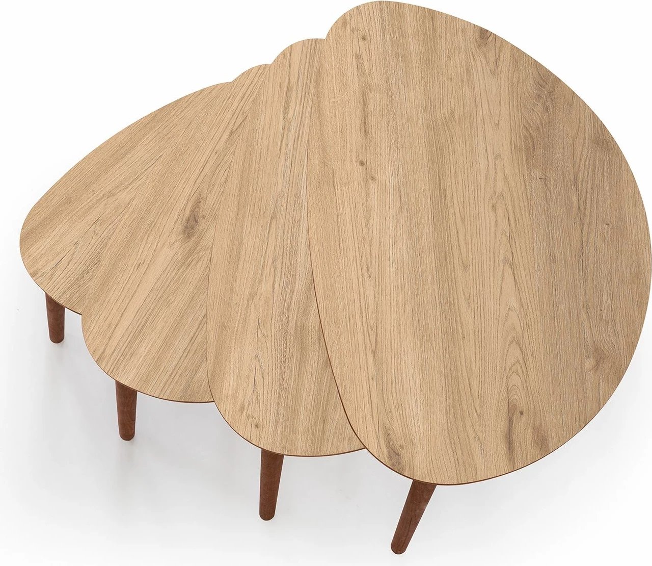 Set tavolinash të vendosshme (4 copë), Skye Decor, ngjyrë lisi, Nora