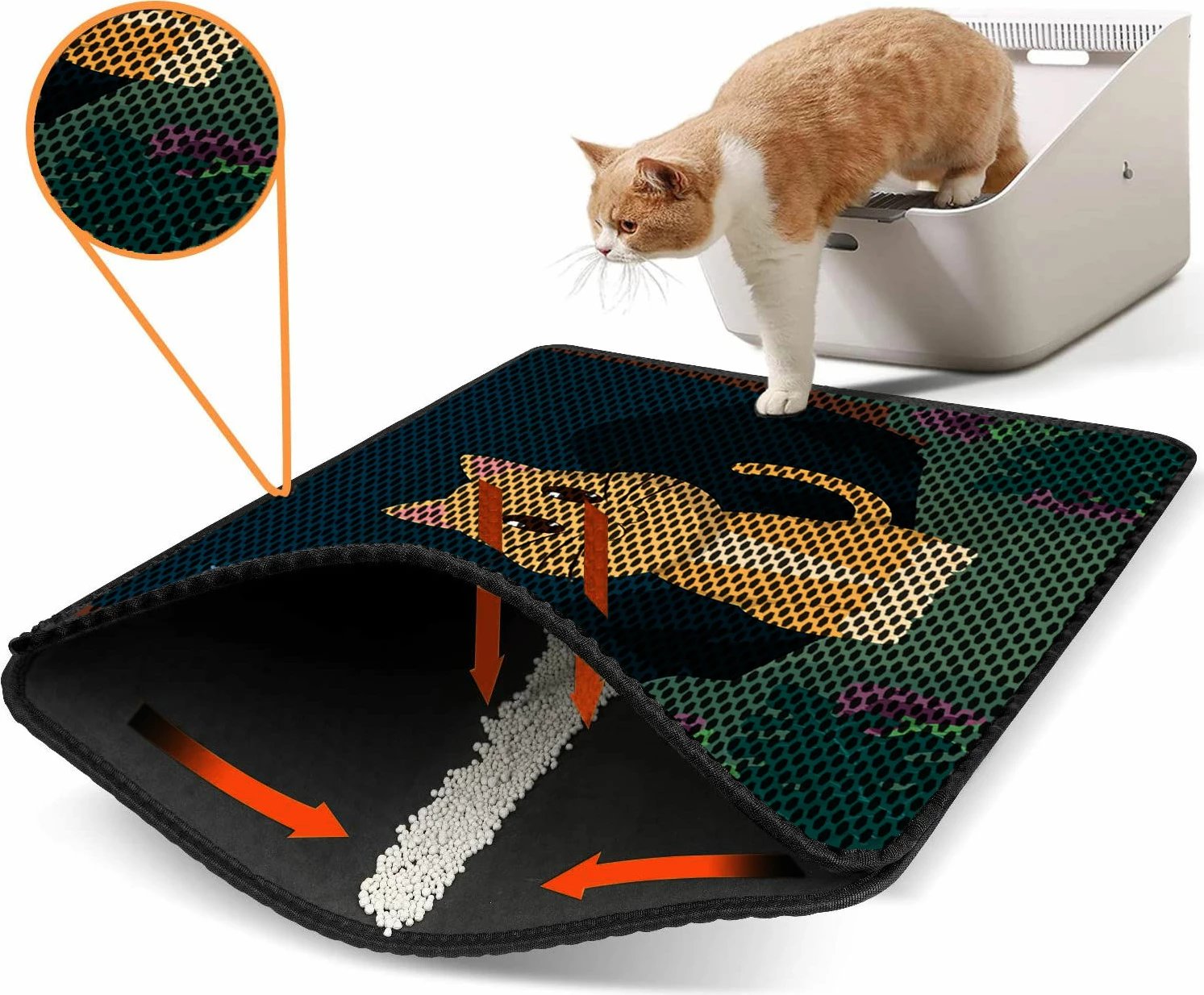 Tapet për rërë maceje, shumëngjyrësh, Paws & Whiskers, Nrszn0145, 45x60cm