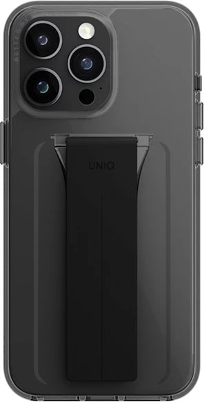 Mbështjellës UNIQ Heldro Mount me stand, për iPhone 15 Pro 6.1", smoke