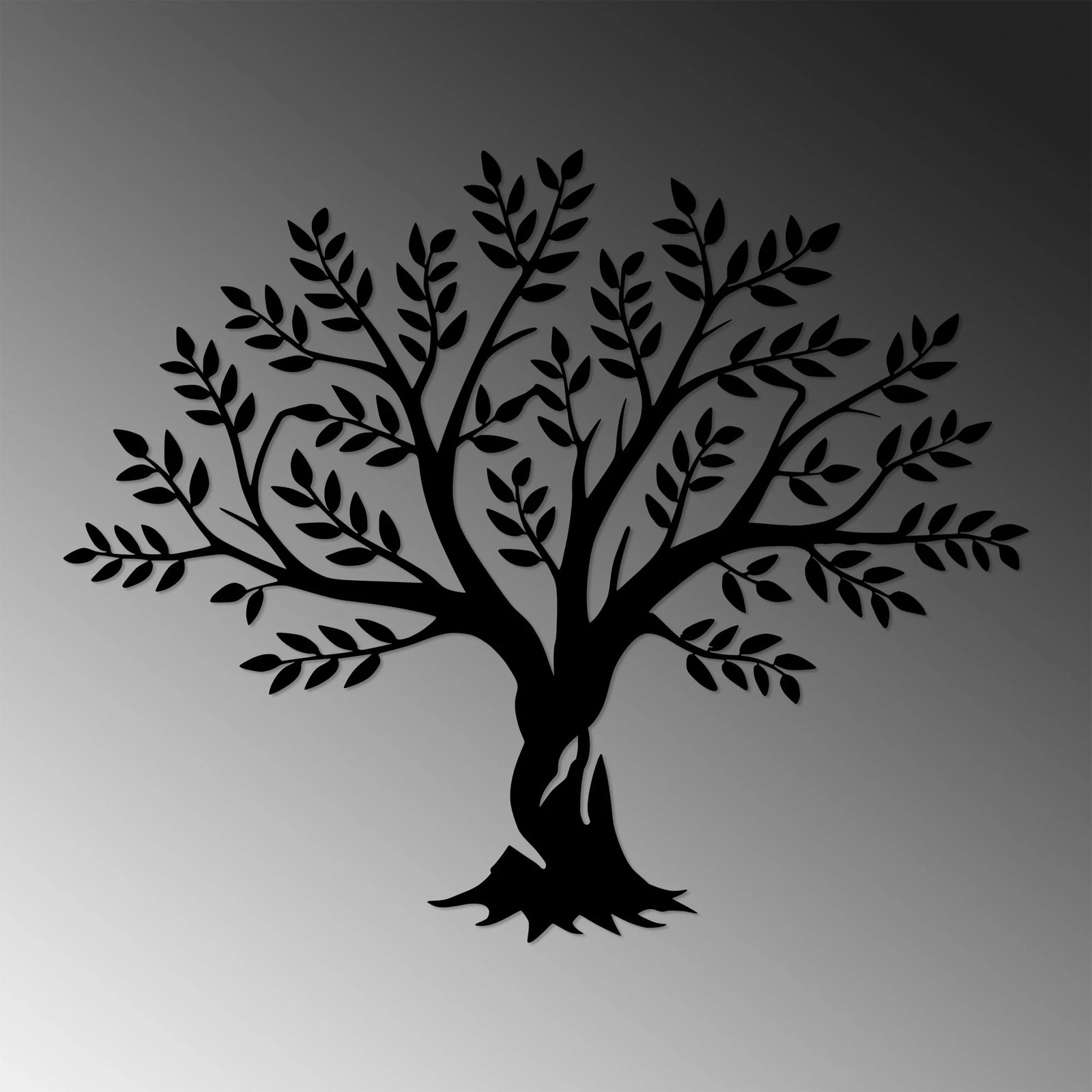 Aksesor dekorativ muri prej metali, Monumental Tree 11, ngjyrë e zezë, Wallity, 70x85cm
