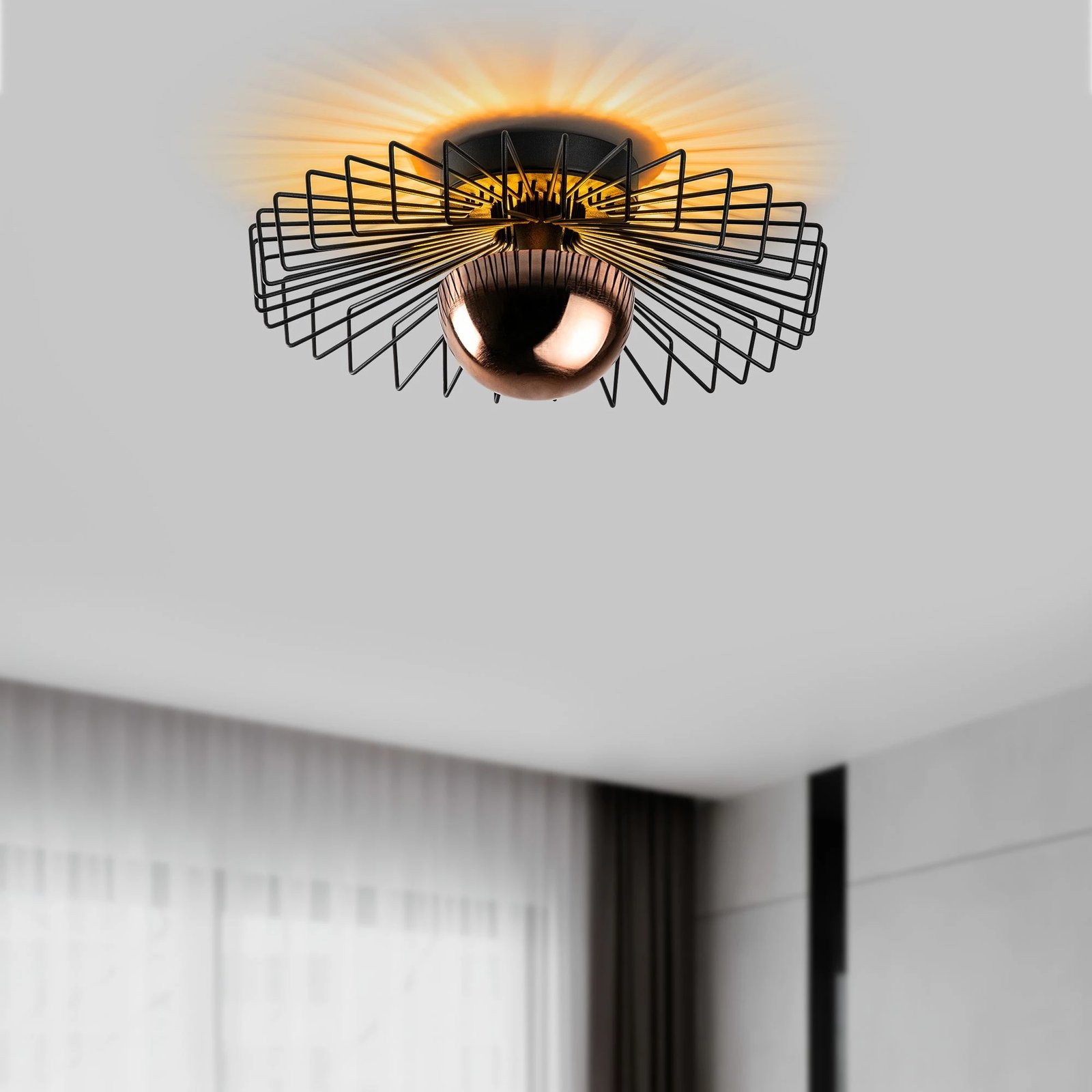 Llambë tavani Opviq Kaya - 15221 - M, metalike, e zezë