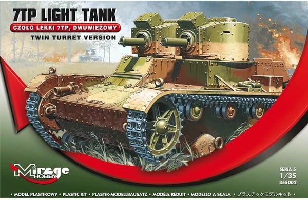 Model tank Mirage 7TP Lekki Czołg Dwuwieżowy, 1:35, plastik