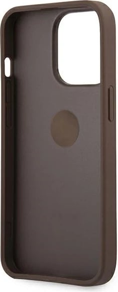 Mbështjellës Guess GUHCP13L4GMRBR për iPhone 13 Pro/13 6.1", me unazë, kafe
