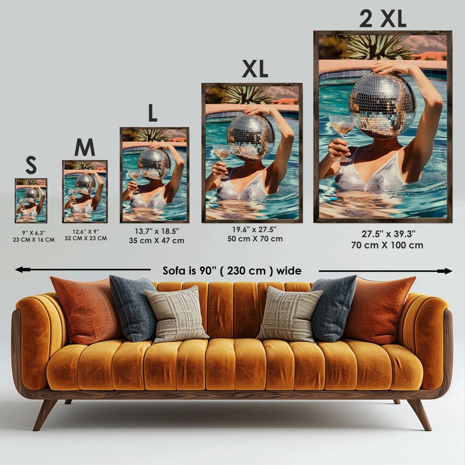 Pikturë dekorative me kornizë MDF, shumëngjyrëshe, Wallity, GE107-L