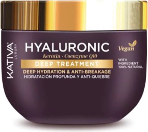 Maskë për flokë Kativa Hyaluronic Keratin & Coenzyme Q10 Deep Treatment unisex 300ml