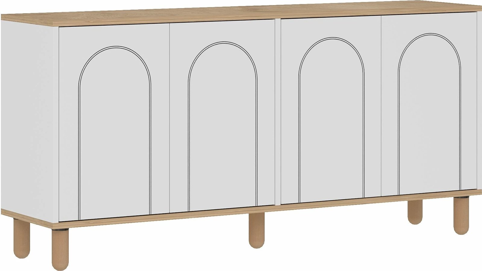 Konsol Skye Decor, Fayron, ngjyrë lis safir dhe e bardhë