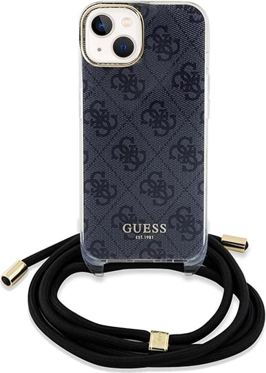Mbështjellës Guess Crossbody Cord 4G Print për iPhone 15/14/13, i zi Mbështjellës Guess Crossbody Cord 4G Print për iPhone 15/14/13, i zi
