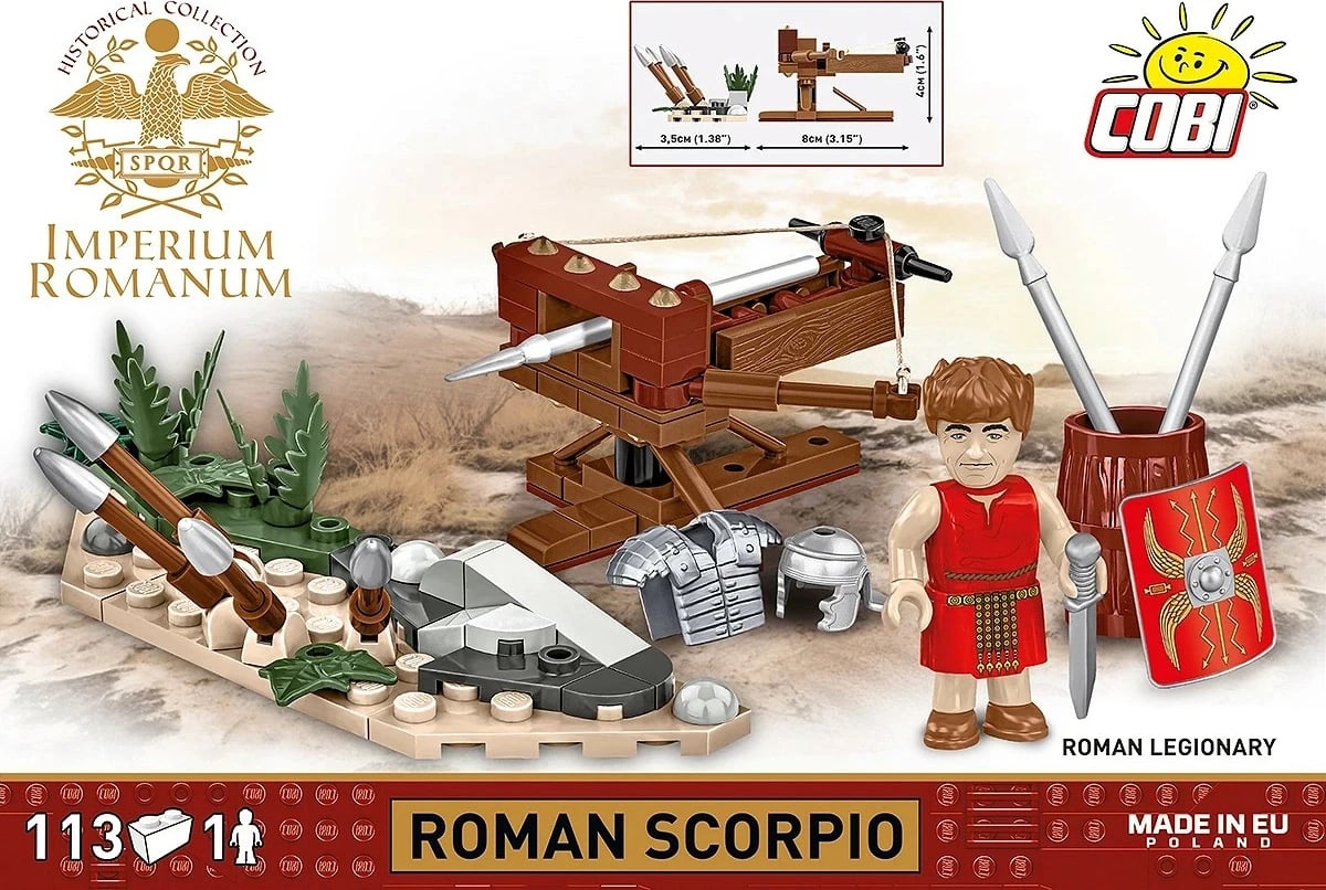 Set blloqe ndërtimi, COBI, Roman Scorpio COBI-20079, 113 pjesë, me figurë legjionari, seria Imperium Romanum