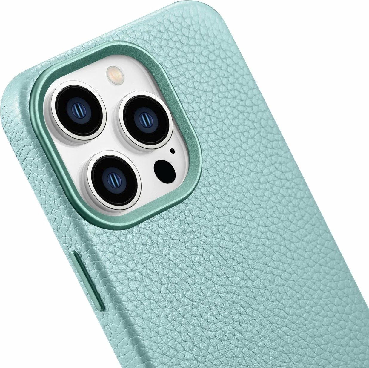 Mbështjellës iCarer Litchi Premium për iPhone 14 Pro Max me MagSafe, Lëkurë, Gjelbër