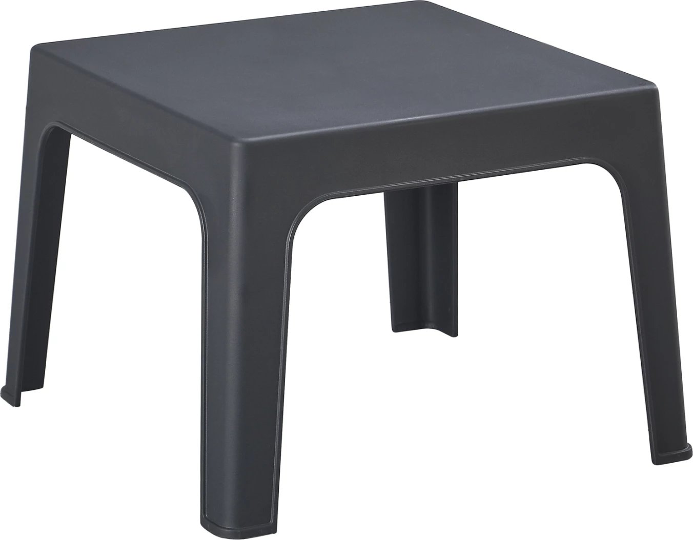 Tavolinë e ulët katrore për kafe, polipropilen, ngjyrë gri e errët, SLEEK FH6371.10, 49.5x49.5x40cm