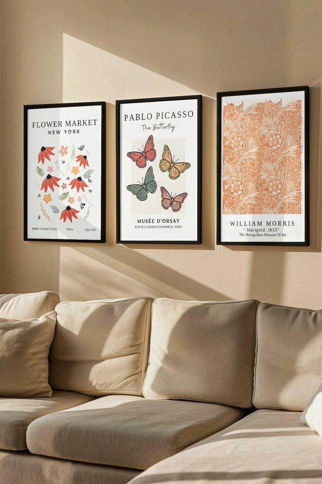 Pikturë dekorative me kornizë (3 copë), Wallity, Artvmodel20-Sıyah