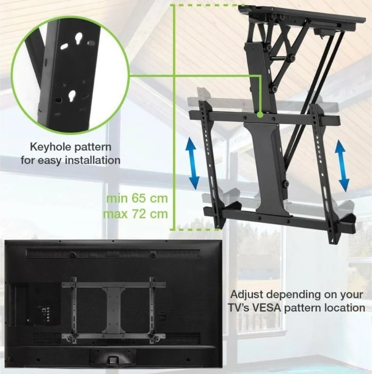 Mbajtës tavanor elektrik për TV Techly 368697, 32-70 inç, i zi Mbajtës tavanor elektrik për TV Techly 368697, 32-70 inç, i zi