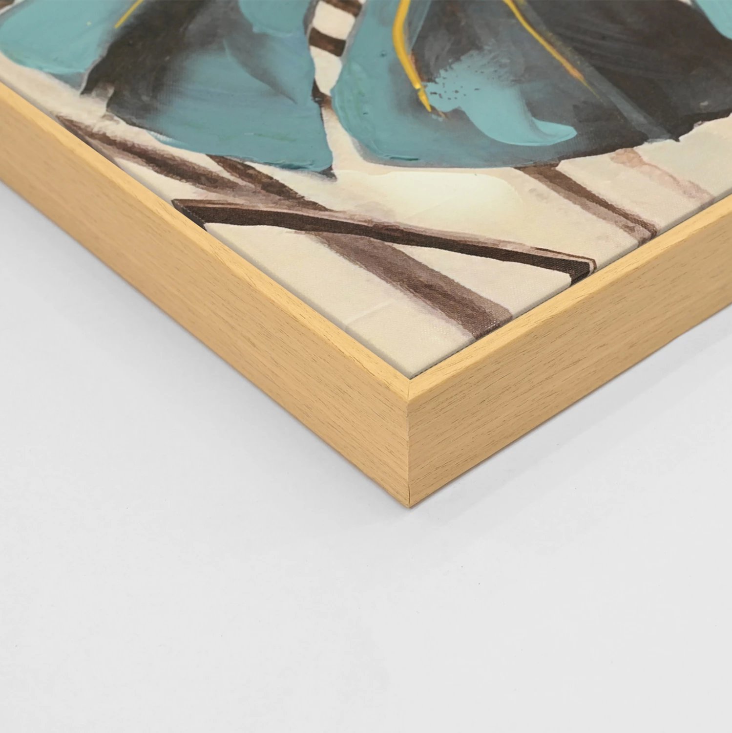 Pikturë muri FH4542 me kornizë PS ngjyrë bezhë - kanavacë e printuar me gjethe tropikale 62x4,5x82H cm