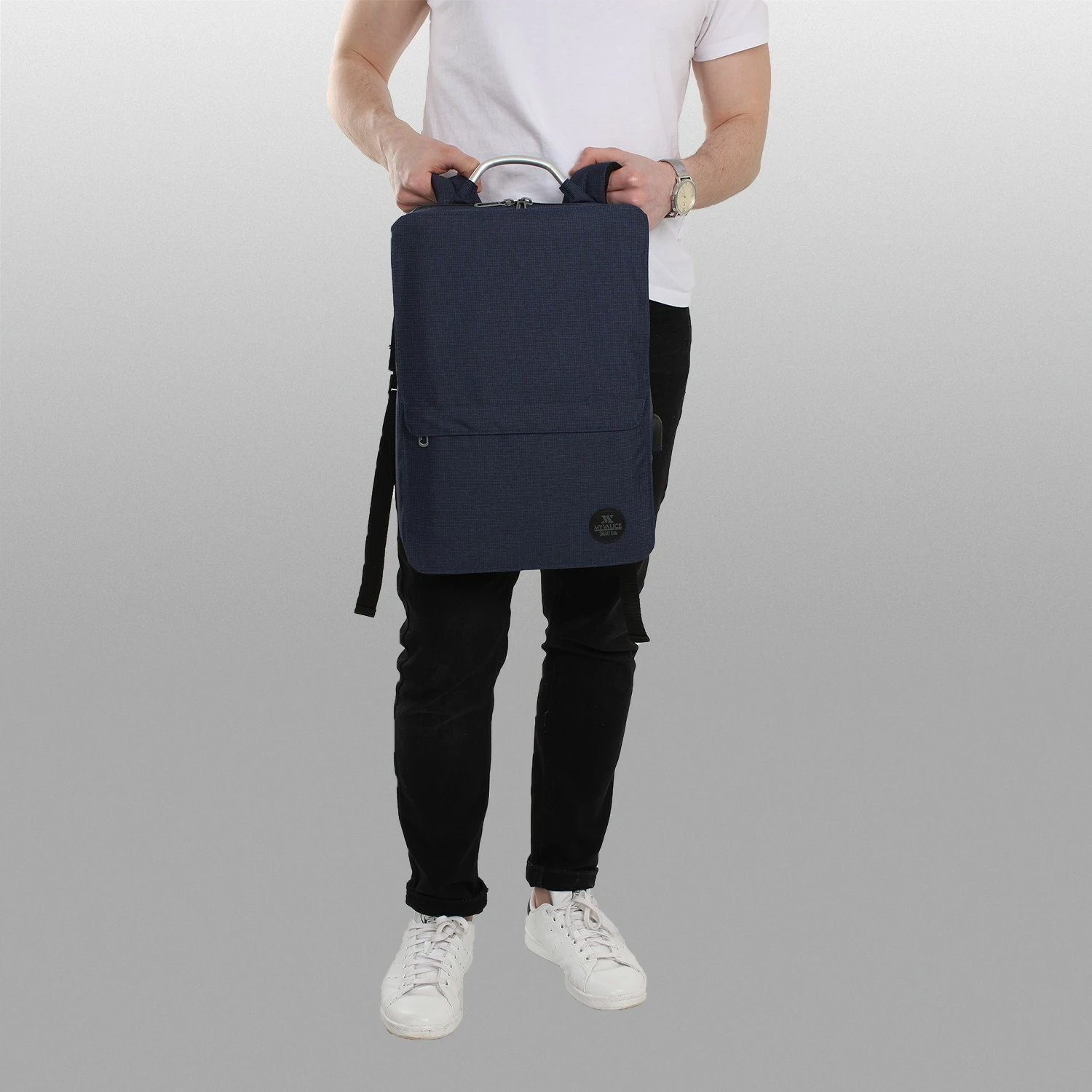Çantë laptopi, ngjyrë blu e errët, Zoozie Bags, 3147