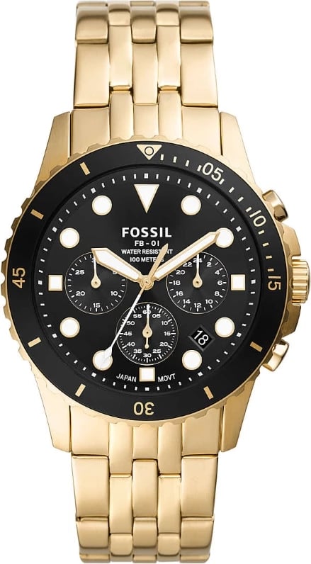 Orë dore për meshkuj Fossil FB-01, e artë