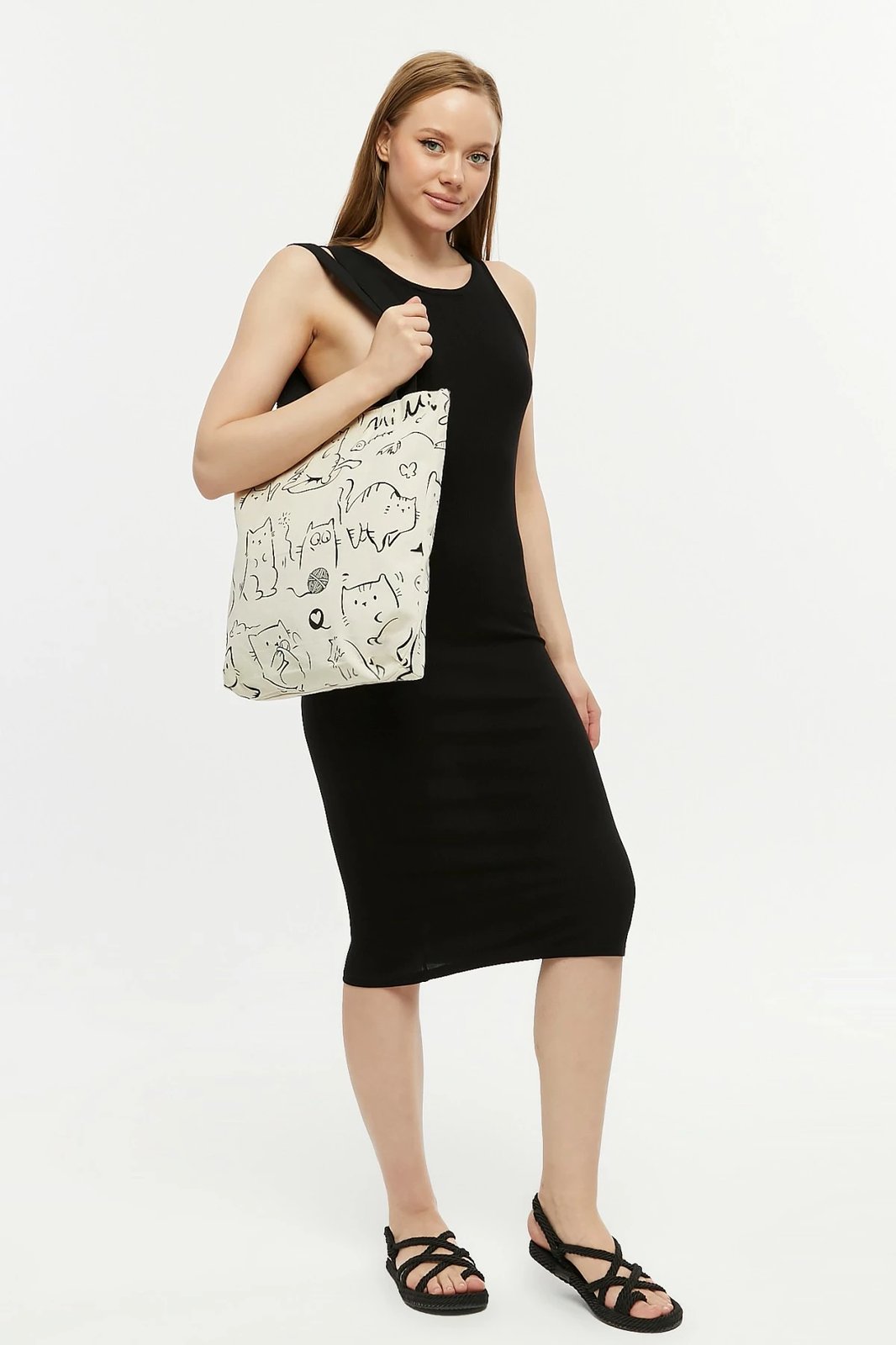 Çantë tote Zoozie Bags, krem e zezë, 2207