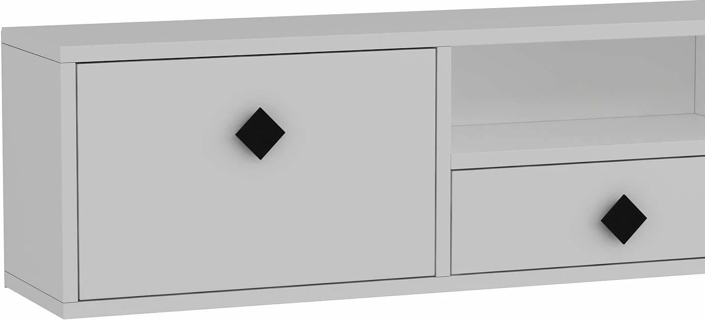 Komodë TV Skye Decor, 1305-DROP-1, e bardhë, e zezë