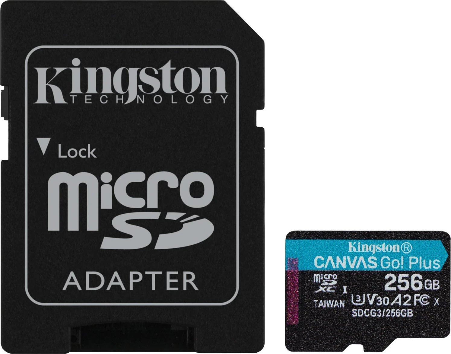 Kartë memorie Kingston, microSDXC, Canvas, 256GB, e zezë