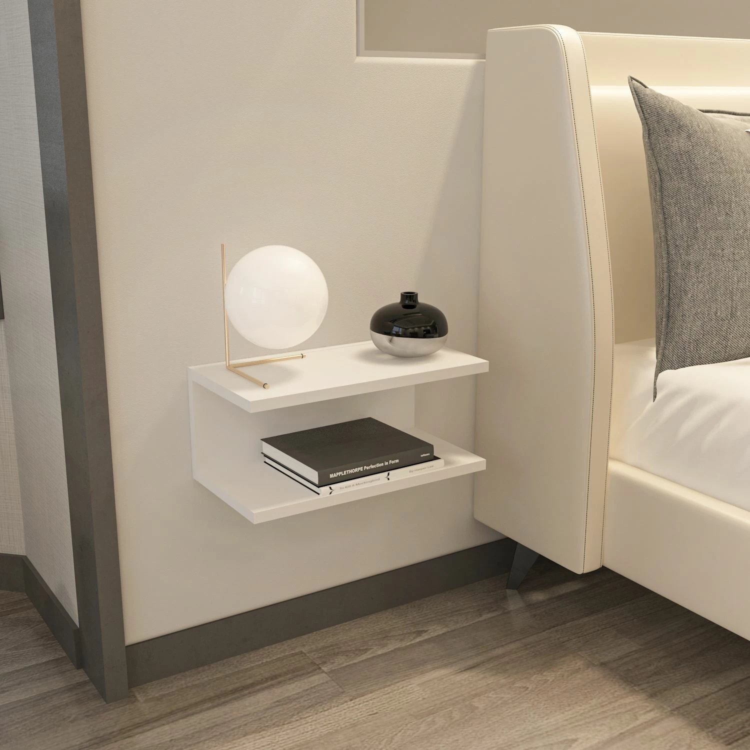 Komodinë e bardhë Ramira, Skye Decor