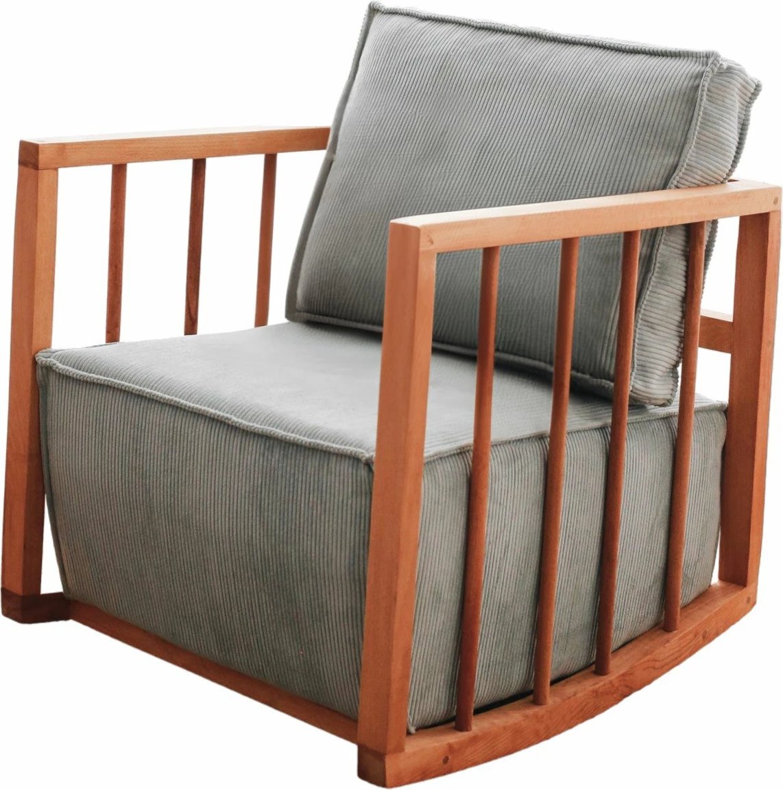 Karrige sallon me krahë, stof Babyface, ngjyrë kaltër, sallanan