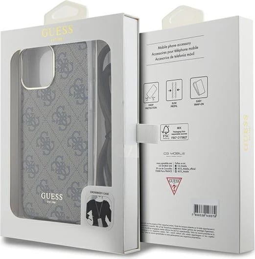 Mbështjellës Guess Crossbody Cord 4G Print për iPhone 15 Pro Max, Kafe Mbështjellës Guess Crossbody Cord 4G Print për iPhone 15 Pro Max, Kafe