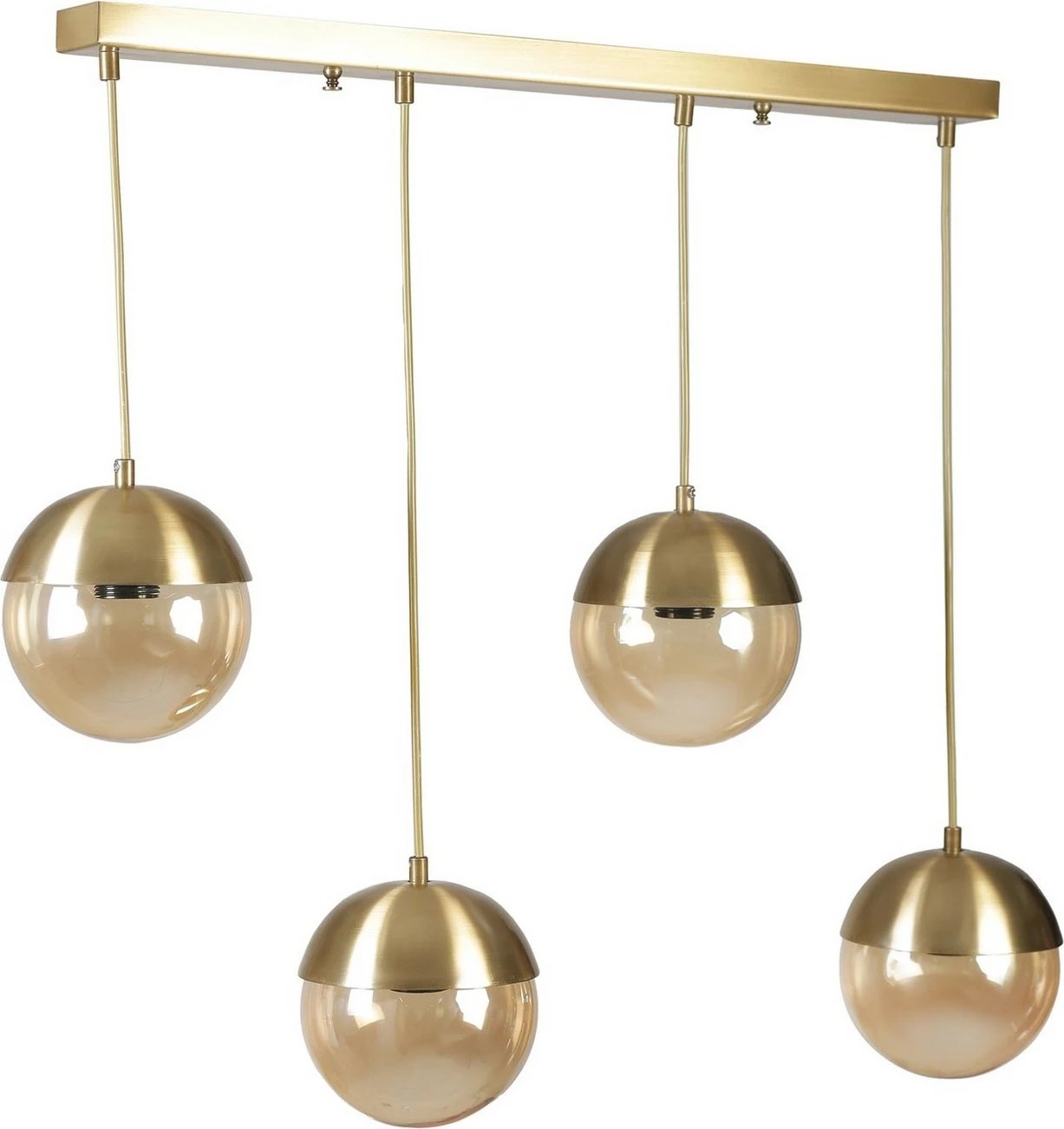 Llambë tavani Opviq, 4 sfera, ngjyrë ari, xham bal