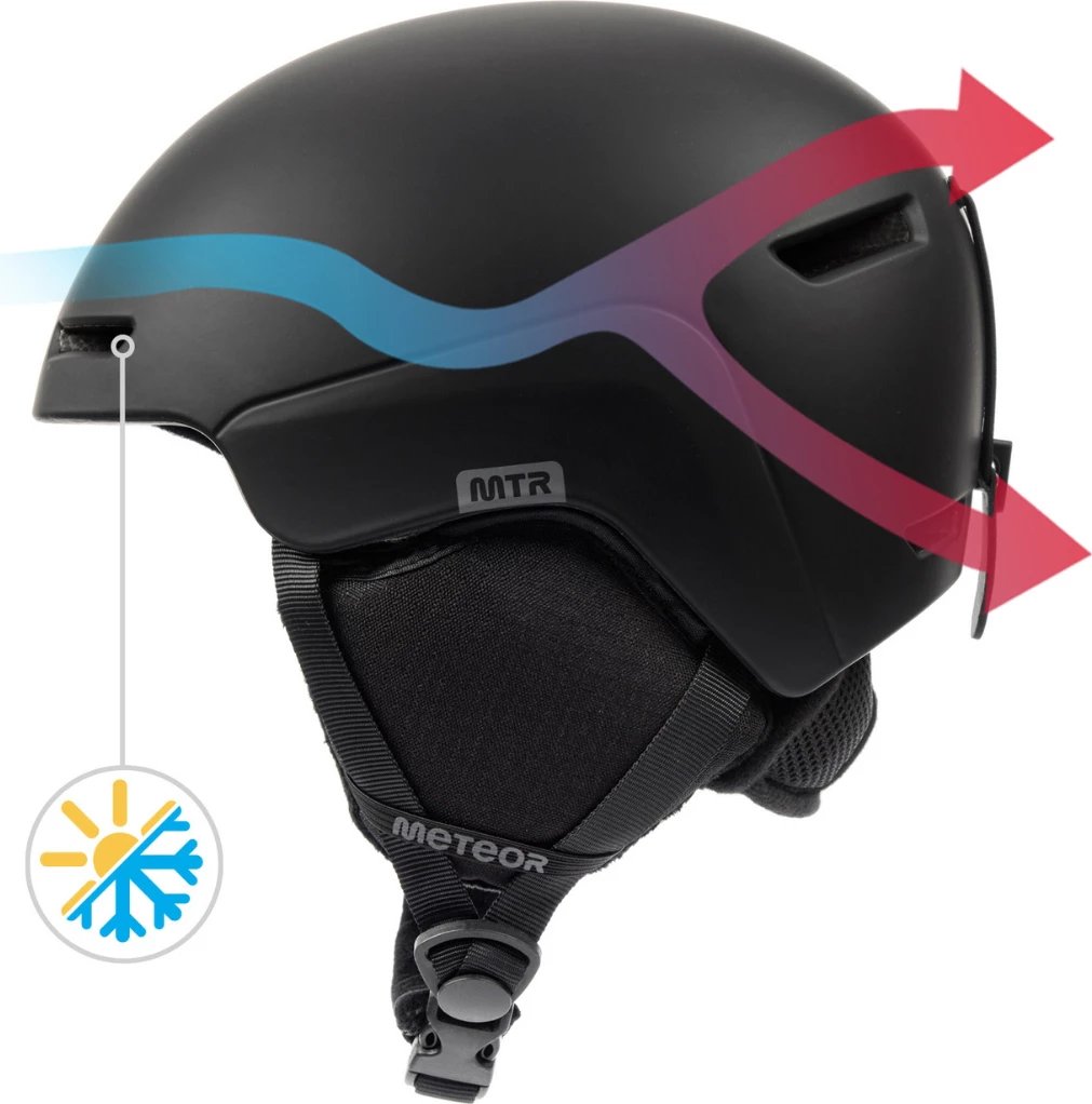 Helmetë skijimi Meteor unisex, e zezë