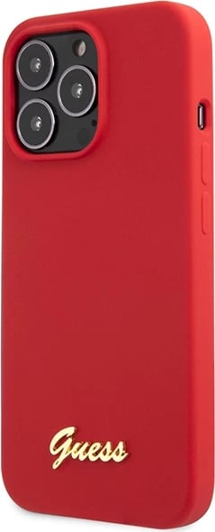 Mbështjellës Guess GUHCP13XLSLMGRE për iPhone 13 Pro Max 6.7", silikon, e kuqe Mbështjellës Guess GUHCP13XLSLMGRE për iPhone 13 Pro Max 6.7", silikon, e kuqe