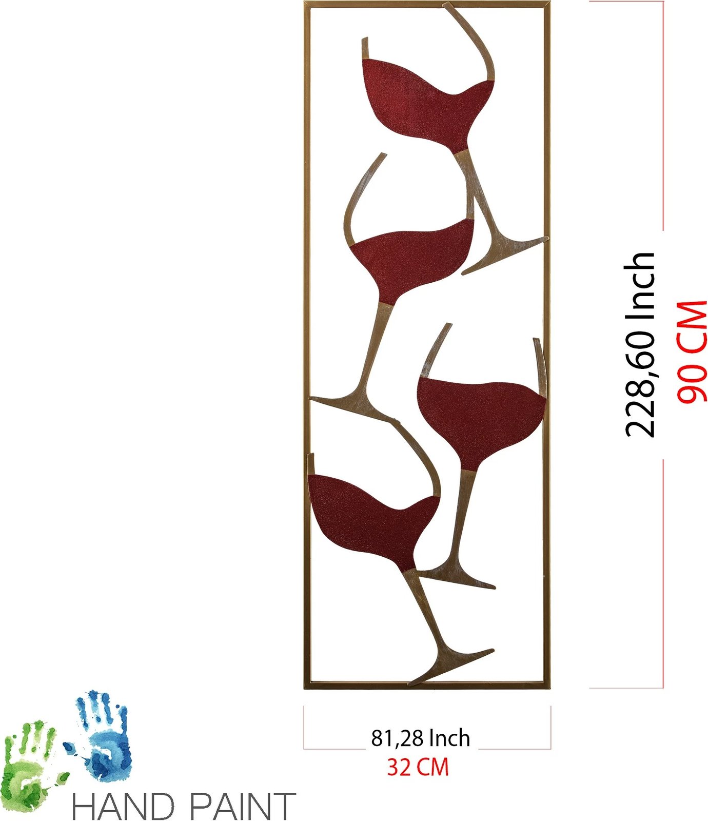 Aksesor dekorativ metalik për mur, Wallity, motiv vere, shumëngjyrësh, 32x5x90cm