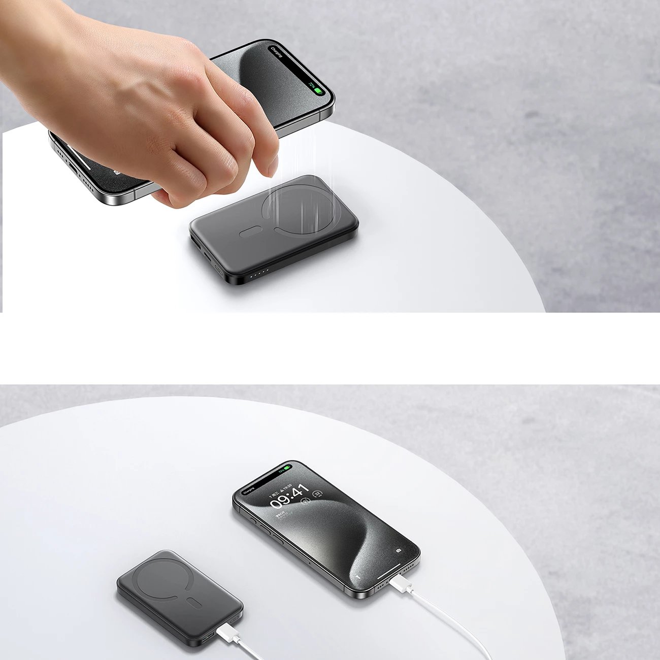 Powerbank Joyroom JR-W020 Mini 5000mAh, USB-A/USB-C, karikim wireless, i zi