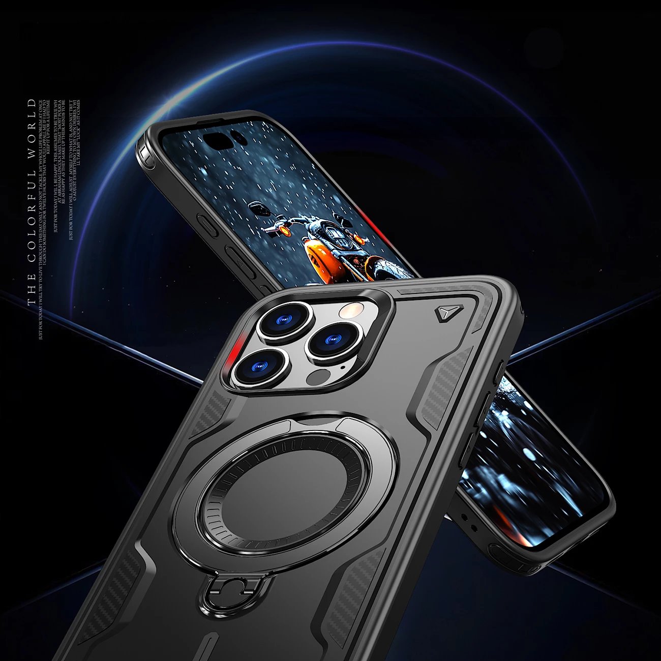 Mbështjellës Hurtel Hybrid Armor Trendy me MagSafe për iPhone 16 Pro, i zi