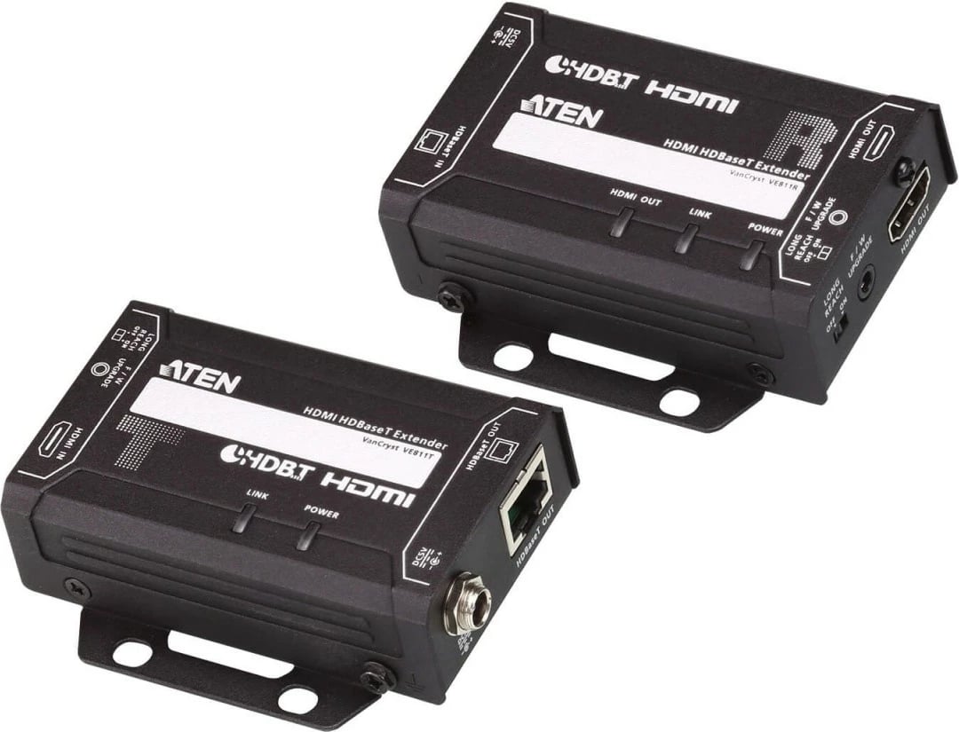 Adapter HDMI HDBaseT ATEN VE811, 4K, Set me nadajnik dhe marrës, Zi