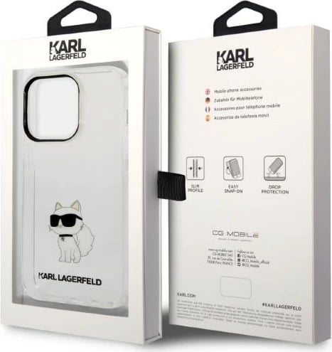 Mbështjellës iPhone Karl Lagerfeld KLHCP14XHNCHTCT, Choupette, për iPhone 14 Pro Max 6.7", Transparent