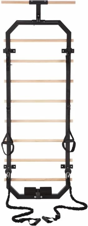 Shkallë gjimnastike multifunksionale HMS, ngjyrë e zezë/kafe