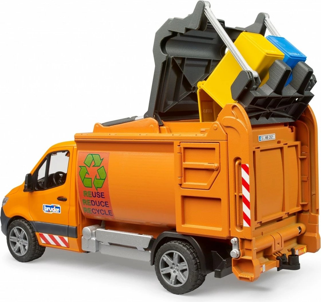 Kamion pastrimi lodër BRUDER MB Sprinter City, plastikë, portokalli, 1:16