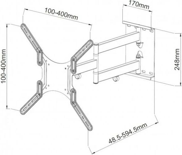 Mbajtës muri për TV/monitor Techly 023851, 23-55 inç, i bardhë Mbajtës muri për TV/monitor Techly 023851, 23-55 inç, i bardhë