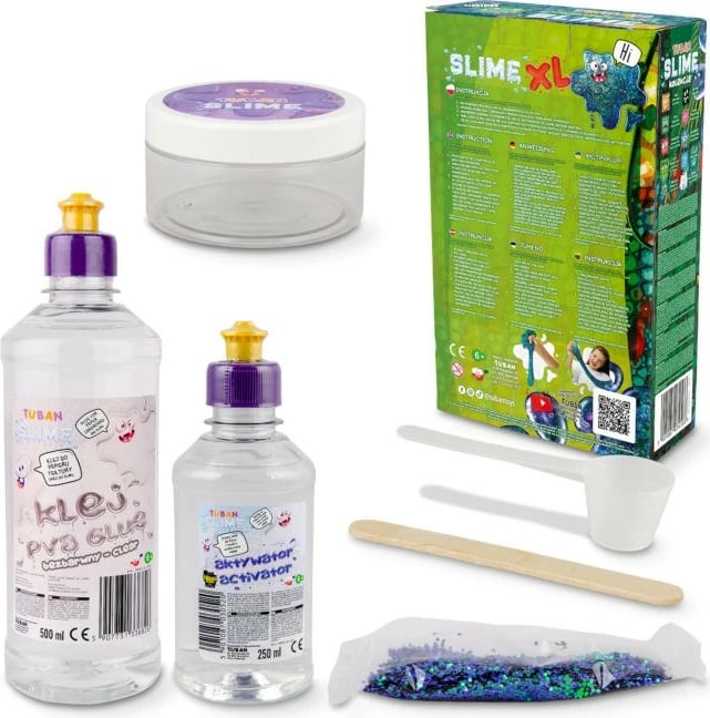 Set slime Tuban Chameleon XL, DIY, me brokat, turkuaz