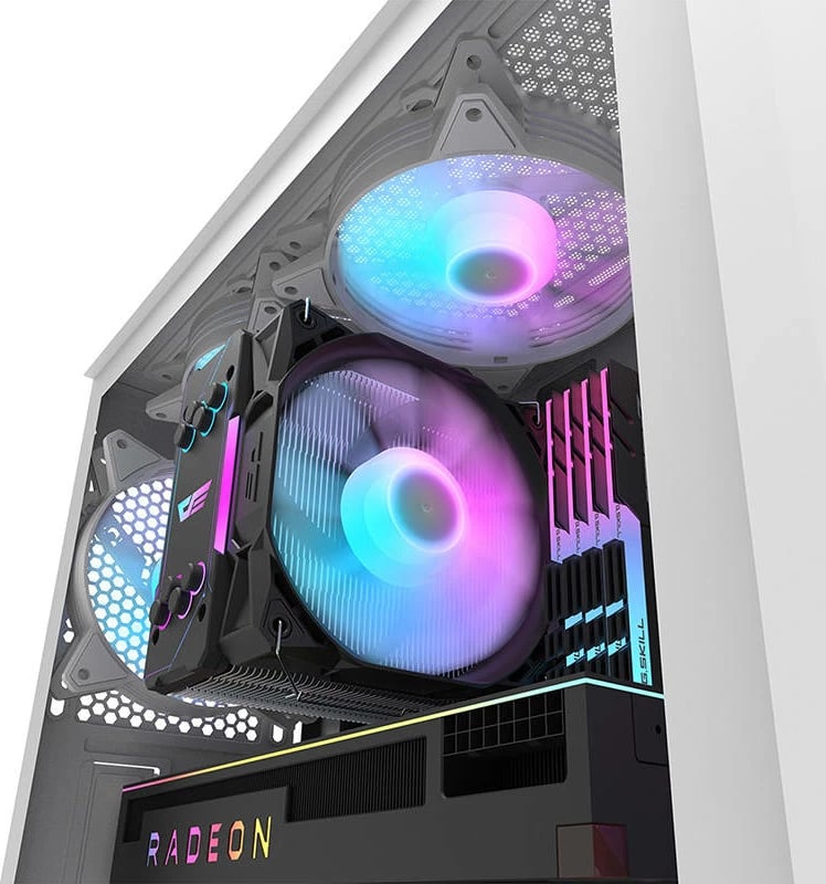 Kasë Darkflash DK352 Plus, Middle Tower, 4 ventilatorë ARGB, bardhë/zezë